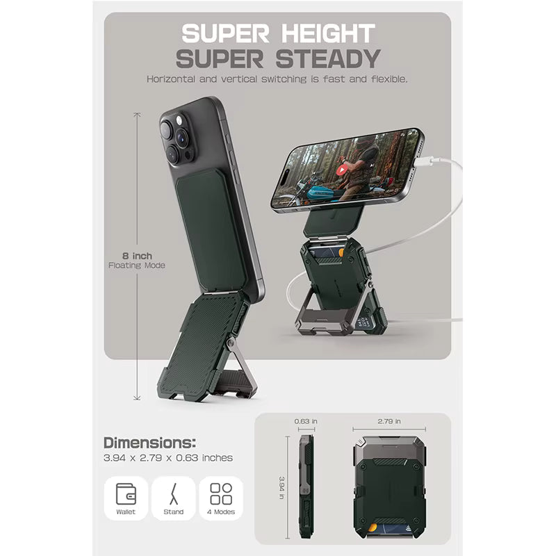 Veynoor MagSafe 2-in-1 Magnetic Phone Stand Wallet – Adjustable Tripod