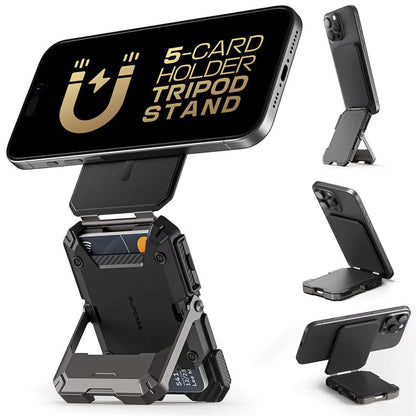 Veynoor MagSafe 2-in-1 Magnetic Phone Stand Wallet – Adjustable Tripod